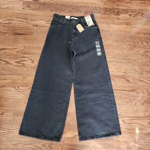 NEW Levi's 94 Baggy Wide Leg Jeans Washed Black Denim 26x31 Grunge Skater Y2K
